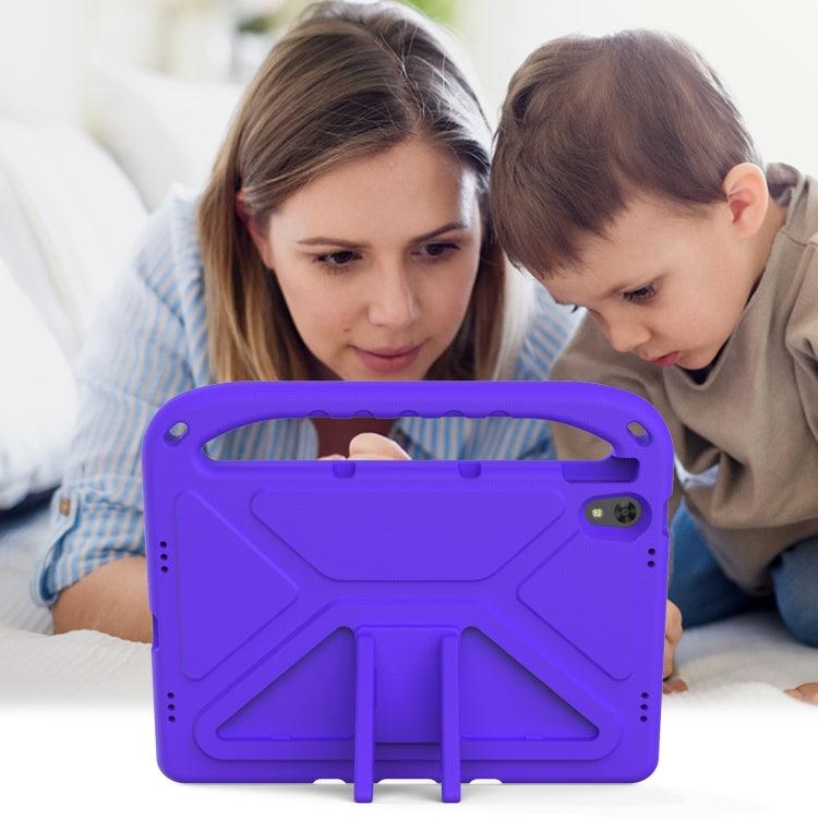 For Lenovo Tab P11 TB-J606F / Tab P11 Plus TB-J607F Portable Handle EVA Shockproof Anti Falling Protective Case with Triangle Holder(Purple)