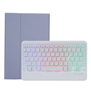 A0N5BS Ultra-thin Tri-color Backlight Detachable Lambskin Texture TPU Bluetooth Keyboard Leather Tablet Case with Holder For Xiaomi Pad 5 / 5 Pro(Purple)