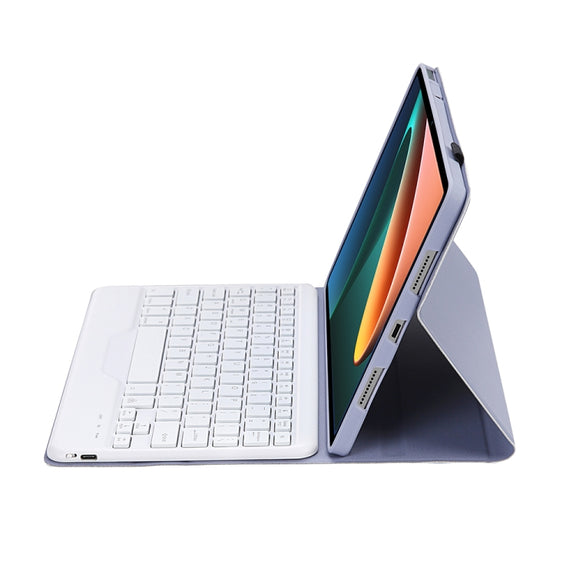 A0N5BS Ultra-thin Tri-color Backlight Detachable Lambskin Texture TPU Bluetooth Keyboard Leather Tablet Case with Holder For Xiaomi Pad 5 / 5 Pro(Purple)