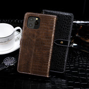 For Oukitel C21 Pro idewei Crocodile Texture Horizontal Flip Leather Case with Holder & Card Slots & Wallet(Black)