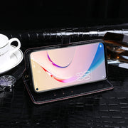 For Oukitel C21 Pro idewei Crocodile Texture Horizontal Flip Leather Case with Holder & Card Slots & Wallet(Dark Blue)