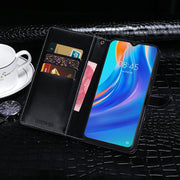 For Tecno Spark 7P idewei Crocodile Texture Horizontal Flip Leather Case with Holder & Card Slots & Wallet(Black)