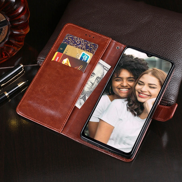 idewei Crazy Horse Texture Horizontal Flip Leather Case with Holder & Card Slots & Wallet For Doogee N40 Pro(Blue)