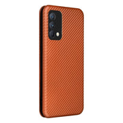 Carbon Fiber Texture Horizontal Flip TPU + PC + PU Leather Case with Card Slot For OPPO Realme GT Master(Brown)