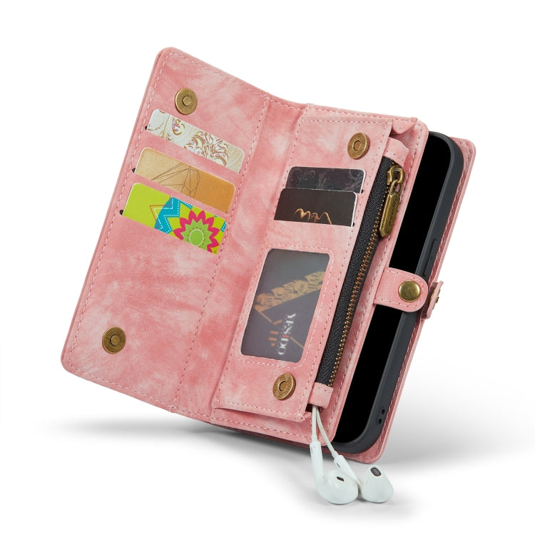 For iPhone 13 Pro CaseMe-008 Detachable Multifunctional Horizontal Flip Leather Case(Pink)