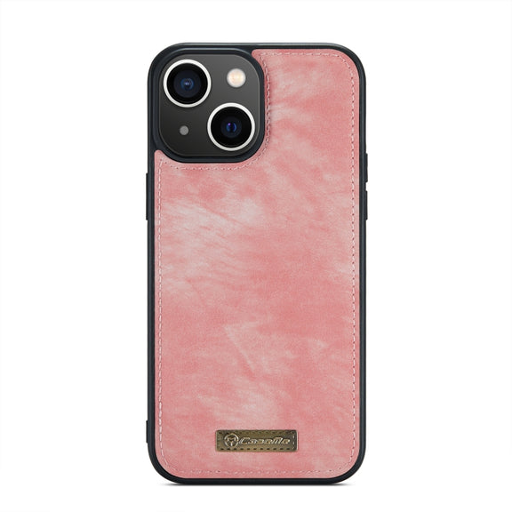 For iPhone 13 CaseMe-008 Detachable Multifunctional Horizontal Flip Leather Case(Pink)