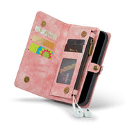 For iPhone 13 CaseMe-008 Detachable Multifunctional Horizontal Flip Leather Case(Pink)