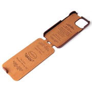 For iPhone 13 Pro Fierre Shann Retro Oil Wax Texture Vertical Flip PU Leather Case (Brown)