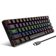 HXSJ L800 61 Keys Bluetooth 5.0 / 2.4G Wireless / Type-C Wired Three Modes Blue Shaft Mechanical Keyboard(Black)