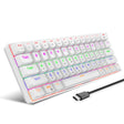 HXSJ L800 61 Keys Bluetooth 5.0 / 2.4G Wireless / Type-C Wired Three Modes Blue Shaft Mechanical Keyboard(White) - free shipping - PMC TechLife - Order now!