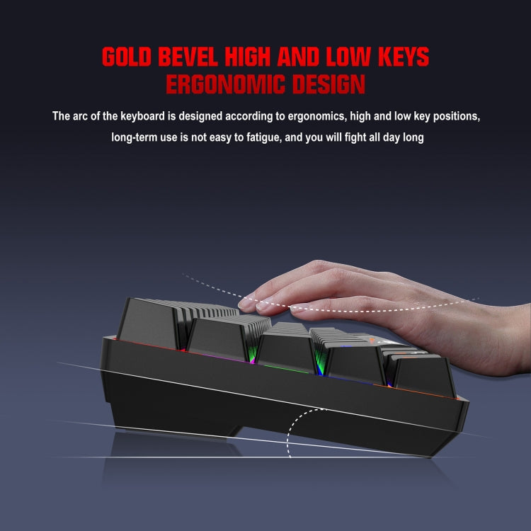HXSJ L800 61 Keys Bluetooth 5.0 / 2.4G Wireless / Type-C Wired Three Modes Blue Shaft Mechanical Keyboard(White)