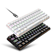 HXSJ L800 61 Keys Bluetooth 5.0 / 2.4G Wireless / Type-C Wired Three Modes Blue Shaft Mechanical Keyboard(Black)