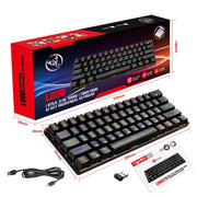 HXSJ L800 61 Keys Bluetooth 5.0 / 2.4G Wireless / Type-C Wired Three Modes Blue Shaft Mechanical Keyboard(White)