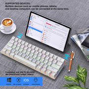 HXSJ L800 61 Keys Bluetooth 5.0 / 2.4G Wireless / Type-C Wired Three Modes Blue Shaft Mechanical Keyboard(Black)