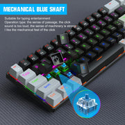 HXSJ V800 68 Keys Type-C Wired Cool Backlight Mechanical Keyboard(Blue Shaft)