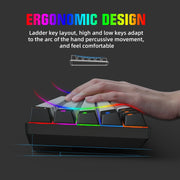 HXSJ V800 68 Keys Type-C Wired Cool Backlight Mechanical Keyboard(Blue Shaft)