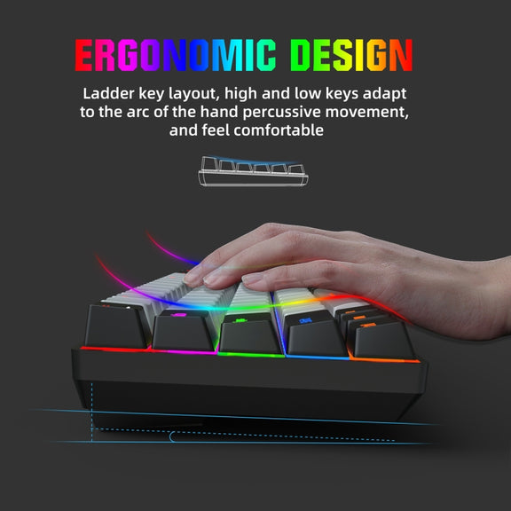 HXSJ V800 68 Keys Type-C Wired Cool Backlight Mechanical Keyboard(Blue Shaft)