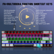 HXSJ V800 68 Keys Type-C Wired Cool Backlight Mechanical Keyboard(Blue Shaft)