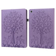 For Huawei MediaPad M5 lite Tree & Deer Pattern Pressed Printing Horizontal Flip PU Leather Case with Holder & Card Slots(Purple) - Huawei by PMC TechLife | Online Shopping South Africa | PMC TechLife | Buy Now Pay Later Mobicred