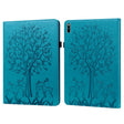For Huawei MatePad Pro 10.8 2021 Tree & Deer Pattern Pressed Printing Horizontal Flip PU Leather Case with Holder & Card Slots(Blue) - Huawei by PMC TechLife | Online Shopping South Africa | PMC TechLife | Buy Now Pay Later Mobicred