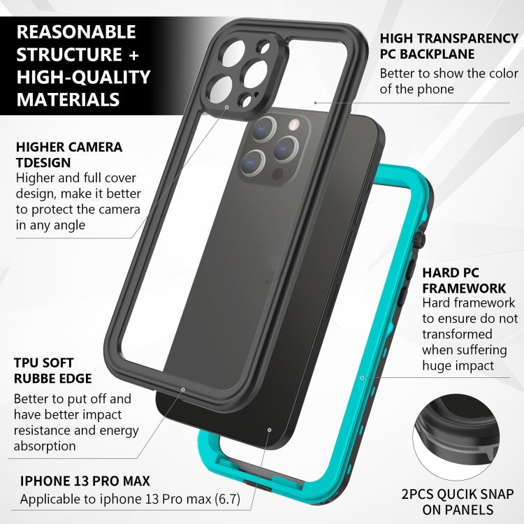 For iPhone 13 Pro Max RedPepper Transparent Dot Shockproof Water-resistant PC + TPU Protective Case  (Blue)