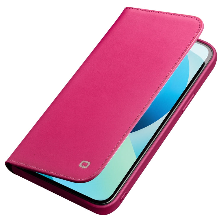 For iPhone 13 QIALINO Business Horizontal Flip Leather Case with Holder & Card Slots & Wallet (Rose Red)