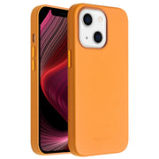 For iPhone 13 QIALINO Nappa Cowhide MagSafe Magnetic Protective Case(Orange)