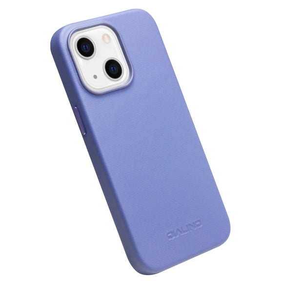 For iPhone 13 QIALINO Nappa Cowhide MagSafe Magnetic Protective Case(Blue)