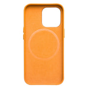 For iPhone 13 mini QIALINO Nappa Cowhide MagSafe Magnetic Protective Case (Orange)
