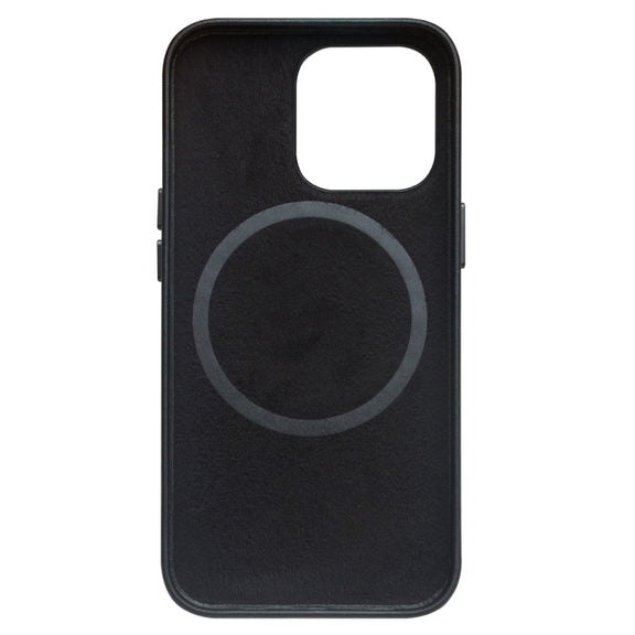 For iPhone 13 Pro QIALINO Nappa Cowhide MagSafe Magnetic Protective Case (Black)