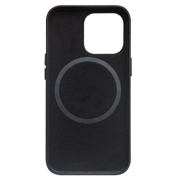For iPhone 13 Pro QIALINO Nappa Cowhide MagSafe Magnetic Protective Case (Black)