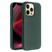 For iPhone 13 Pro Max QIALINO Nappa Cowhide MagSafe Magnetic Protective Case (Dark Green)
