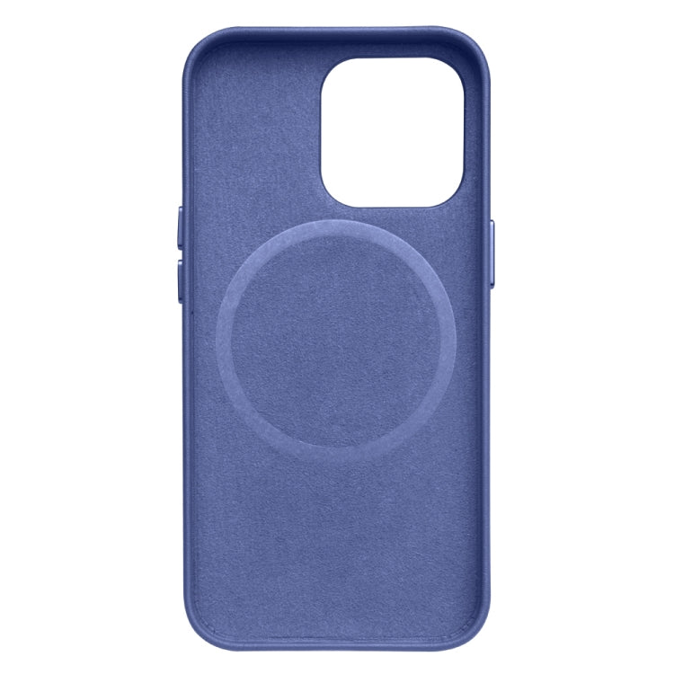 For iPhone 13 Pro Max QIALINO Nappa Cowhide MagSafe Magnetic Protective Case (Blue)