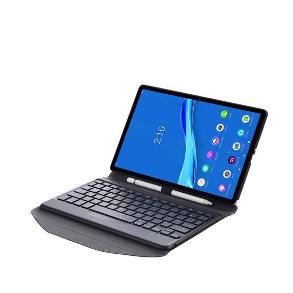 BM10 Diamond Texture Detachable Bluetooth Keyboard Leather Tablet Case with Pen Slot & Triangular Back Support For Lenovo Smart Tab M10 HPD Plus TB-X606F 10.3 inch(Black)