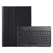 Y0N5 TPU Tablet Case Lambskin Texture Round Keycap Bluetooth Keyboard Leather Tablet Case with Holder For Xiaomi Pad 5 / 5 Pro(Black)