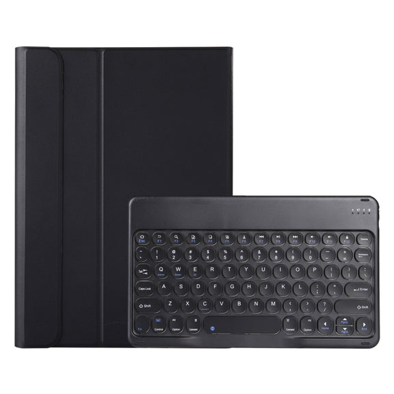 Y0N5 TPU Tablet Case Lambskin Texture Round Keycap Bluetooth Keyboard Leather Tablet Case with Holder For Xiaomi Pad 5 / 5 Pro(Black)