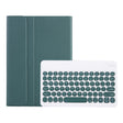 Y0N5 TPU Tablet Case Lambskin Texture Round Keycap Bluetooth Keyboard Leather Tablet Case with Holder For Xiaomi Pad 5 / 5 Pro(Dark Green + Dark Green) - Others Keyboard by PMC TechLife | Online Shopping South Africa | PMC TechLife