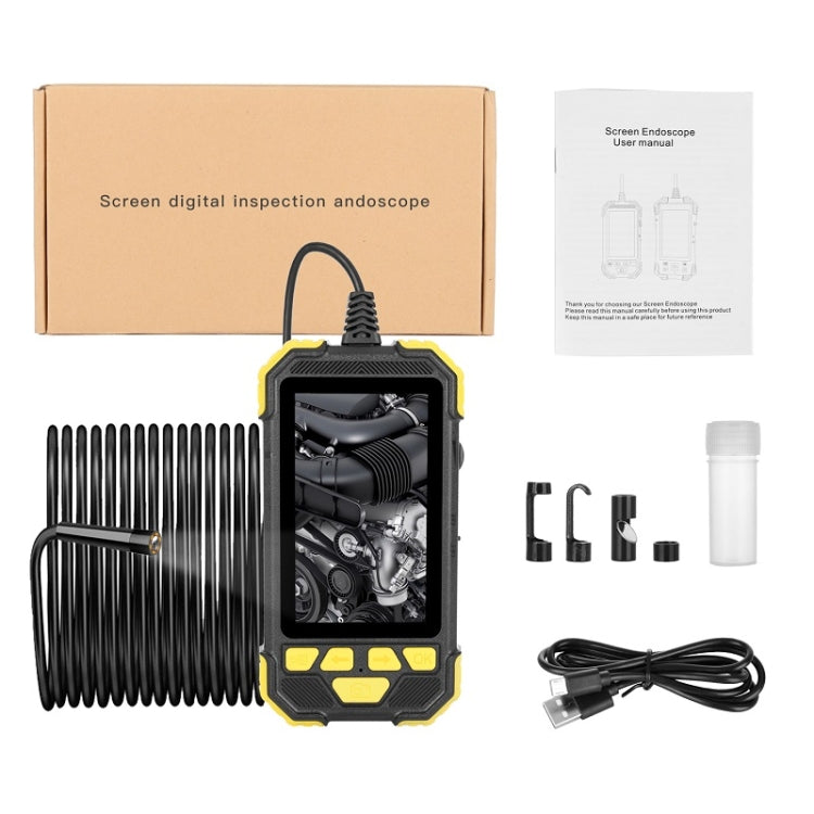 Y19 3.9mm Single Lens Hand-held Hard-wire Endoscope with 4.3-inch IPS Color LCD Screen, Cable Length:2m(Yellow)