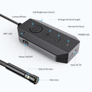 Y17 5MP 7.9mm Dual-lens HD Autofocus WiFi Industrial Digital Endoscope Zoomable Snake Camera, Cable Length:10m Hard Cable(Black)