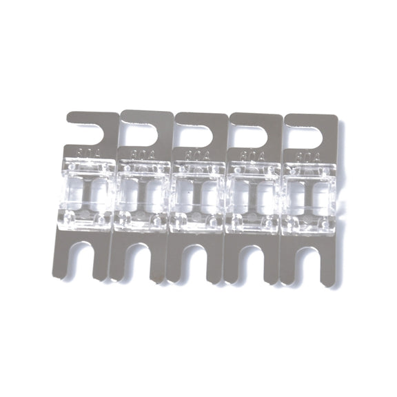 A0304 Transparent 5 PCS Car Audio AFS Mini ANL 30A Fuse Nicked Plated