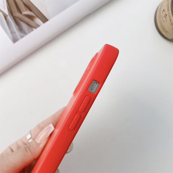 For iPhone 13 Elastic Silicone Protective Case with Wide Neck Lanyard(Pink)