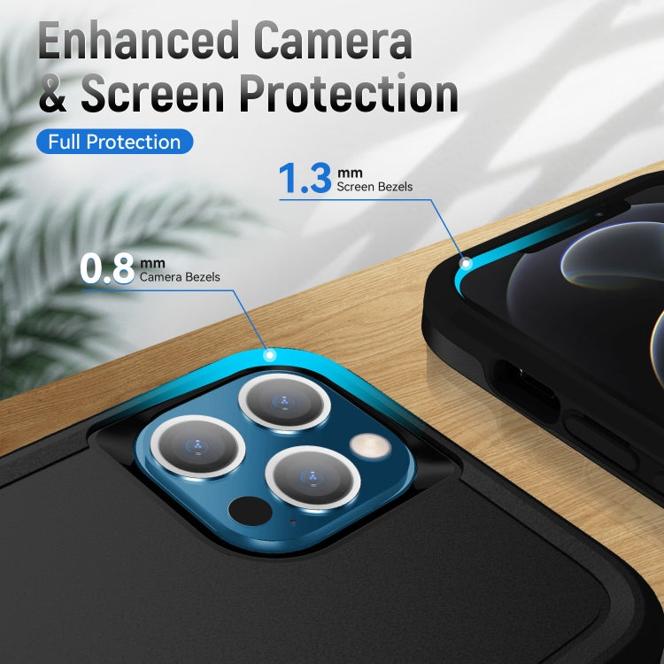 For iPhone 13 Pro Max Pioneer Armor Heavy Duty Shockproof Phone Case (Black)