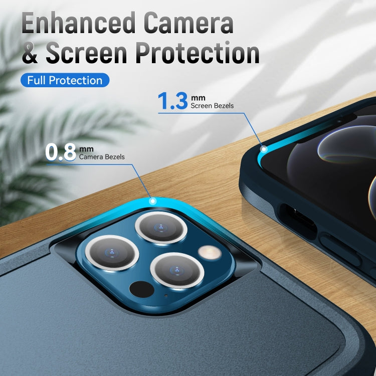 For iPhone 13 Pro Max Pioneer Armor Heavy Duty Shockproof Phone Case (Blue)