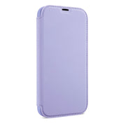 For iPhone 13 Pro Skin Feel Horizontal Flip PU Leather Case with Holder & Card Slot (Taro Purple)