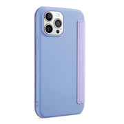 For iPhone 13 Pro Skin Feel Horizontal Flip PU Leather Case with Holder & Card Slot (Taro Purple)
