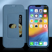 For iPhone 13 Pro Skin Feel Horizontal Flip PU Leather Case with Holder & Card Slot (Taro Purple)