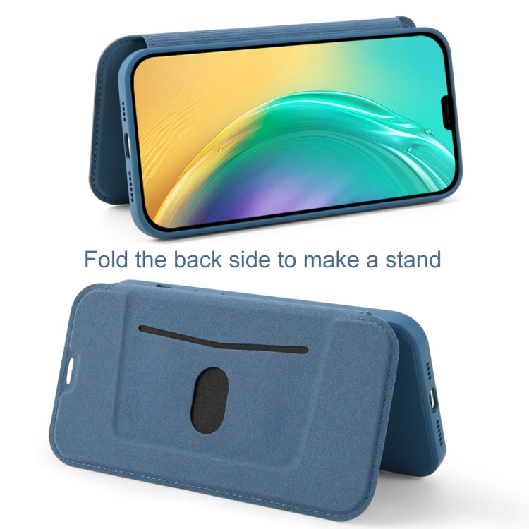 For iPhone 13 Pro Skin Feel Horizontal Flip PU Leather Case with Holder & Card Slot (Taro Purple)
