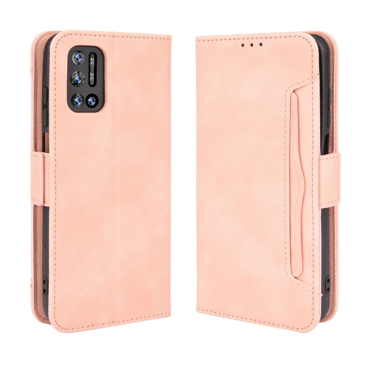 For Doogee N40 Pro Skin Feel Calf Pattern Horizontal Flip Leather Case with Holder & Card Slots & Photo Frame(Pink)