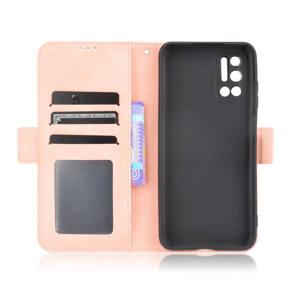 For Doogee N40 Pro Skin Feel Calf Pattern Horizontal Flip Leather Case with Holder & Card Slots & Photo Frame(Pink)