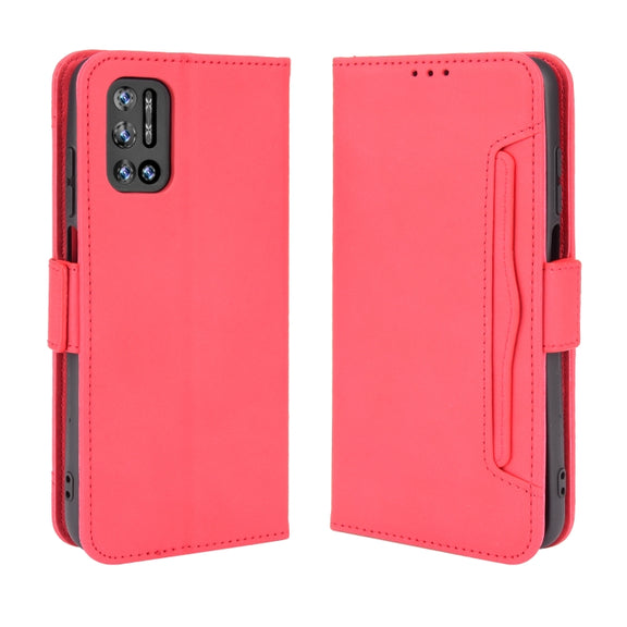 For Doogee N40 Pro Skin Feel Calf Pattern Horizontal Flip Leather Case with Holder & Card Slots & Photo Frame(Red)